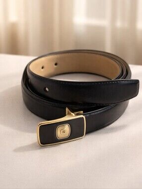 Pierre Cardin Black Leather Dress Belt